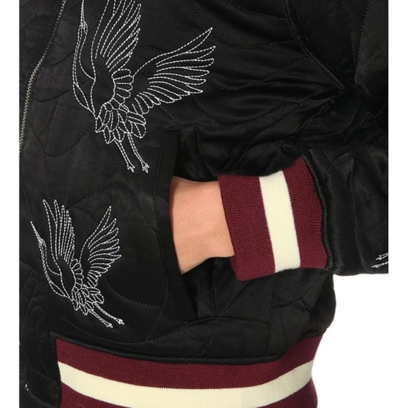 Sandro Paris Embroidered Crane Bomber Jacket - Picture 15 of 16
